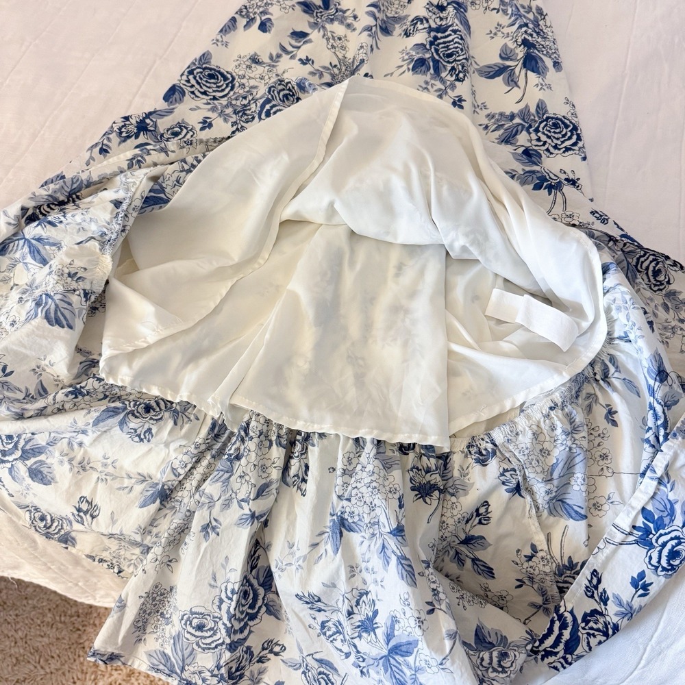 Moon River Women's Dress XS Bloom By Bloom Blue White Floral Maxi Summer $120 - Picture 5 of 10